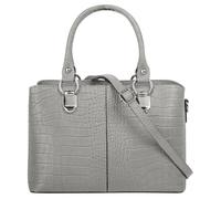 Umhängetasche CLUTY, Damen, Gr. B/H/T: 24cm x 16cm x 7cm onesize, grau, Leder, Taschen Umhängetasche, echt Leder, Made in Italy (63215558-0) grau