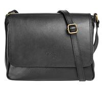 Umhängetasche CLUTY, Damen, Gr. B/H/T: 24cm x 20cm x 6cm onesize, schwarz, Leder, beschichtet, Taschen Umhängetasche, echt Leder, Made in Italy (39398565-0) schwarz