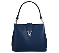 Umhängetasche CLUTY, Damen, Gr. B/H/T: 25cm x 21cm x 13cm onesize, blau, Leder, leicht glänzend, unifarben, Taschen Umhängetasche, echt Leder, Made in Italy (99855703-0) blau