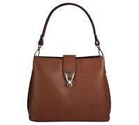 Umhängetasche CLUTY, Damen, Gr. B/H/T: 25cm x 21cm x 13cm onesize, braun (cognac), Leder, unifarben, leicht glänzend, Taschen, echt Leder, Made in Italy (24408927-0) cognac