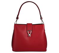 Umhängetasche CLUTY, Damen, Gr. B/H/T: 25cm x 21cm x 13cm onesize, rot, Leder, leicht glänzend, unifarben, Taschen Umhängetasche, echt Leder, Made in Italy (48321015-0) rot