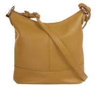 Umhängetasche CLUTY, Damen, Gr. B/H/T: 26cm x 24cm x 14cm onesize, gelb, Leder, leicht glänzend, unifarben, Taschen Umhängetasche, echt Leder, Made in Italy (19556745-0) gelb