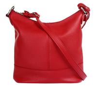 Umhängetasche CLUTY, Damen, Gr. B/H/T: 26cm x 24cm x 14cm onesize, rot, Leder, leicht glänzend, unifarben, Taschen Umhängetasche, echt Leder, Made in Italy (13210305-0) rot