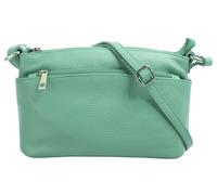 Umhängetasche CLUTY, Damen, Gr. B/H/T: 27cm x 15cm x 6cm onesize, grün (mint), Leder, unifarben, Taschen Umhängetasche, echt Leder, Made in Italy (61725130-0) mint