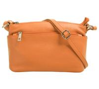 Umhängetasche CLUTY, Damen, Gr. B/H/T: 27cm x 15cm x 6cm onesize, orange, Leder, unifarben, Taschen Umhängetasche, echt Leder, Made in Italy (92048230-0) orange