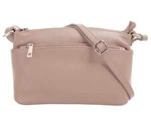 Umhängetasche CLUTY, Damen, Gr. B/H/T: 27cm x 15cm x 6cm onesize, rosa, Leder, unifarben, Taschen Umhängetasche, echt Leder, Made in Italy (94685254-0)