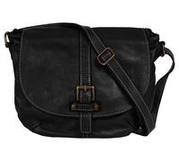 Umhängetasche CLUTY, Damen, Gr. B/H/T: 30cm x 25cm x 3cm onesize, schwarz, Leder, used, Taschen Umhängetasche, echt Leder, Made in Italy (64852401-0) schwarz