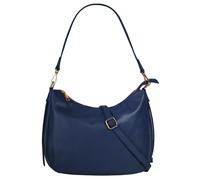 Umhängetasche CLUTY, Damen, Gr. B/H/T: 31cm x 24cm x 7cm onesize, blau, Leder, leicht glänzend, unifarben, Taschen Umhängetasche, echt Leder, Made in Italy (49474452-0) blau