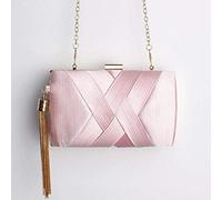 Umhängetasche Damen Clutch Metall Quaste Frauen Clutch Bag Kette Abendtaschen Schulter Handtaschen Klassischer Stil Kleine Geldbörse Tag Abend Clutch Taschen Rosa