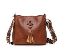 Umhängetasche Damen Mittelgroß Handtasche Mädchen Klein Crossbody Bag PU Leder Crossbags mit Breitem Abnehmbar Gurt