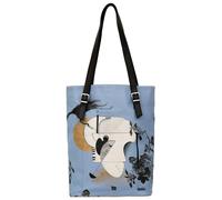 Umhängetasche DOGO "Tall Bag Damen Schultertasche Deep Thought With The Deep Damen", Damen, Gr. B/H/T: 40cm x 34cm x 10cm onesize, blau, Taschen Umhängetasche, Handgefertigt (85564865-0) blau