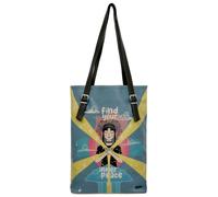 Umhängetasche DOGO "Tall Bag Damen Schultertasche Find Your Inner Peace Damen", Damen, Gr. B/H/T: 40cm x 34cm x 10cm onesize, blau, Lacklederimitat, Taschen Umhängetasche, Handgefertigt (87828350-0) b