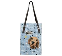 Umhängetasche DOGO "Tall Bag Damen Schultertasche Koala Hug Damen Schultertasche", Damen, Gr. B/H/T: 40cm x 34cm x 10cm onesize, blau, Lacklederimitat, Taschen Umhängetasche, Handgefertigt (74066661-0
