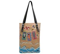 Umhängetasche DOGO "Tall Bag Damen Schultertasche Koala Hug Damen Schultertasche", Damen, Gr. B/H/T: 40cm x 34cm x 10cm onesize, braun, Lacklederimitat, Taschen Umhängetasche, Handgefertigt (68512122-