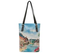Umhängetasche DOGO "Tall Bag Damen Schultertasche Travel Fills The Soul Damen", Damen, Gr. B/H/T: 40cm x 34cm x 10cm onesize, bunt (natur), Taschen Umhängetasche, Handgefertigt (15166961-0) natur