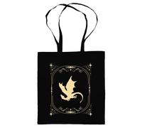 Umhängetasche Drachen: Stofftasche, Jutebeutel mit buntem Farbaufdruck. Aus 100% Baumwolle mit langen Trägern. Accessoire für Fans farbenfroher Kunst. Reusable Bag