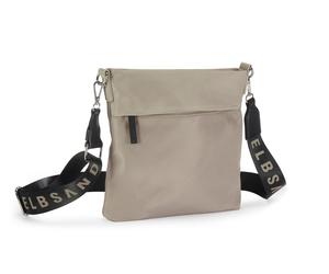 Umhängetasche ELBSAND "Schultertasche", Damen, Gr. B/H/T: 23cm x 25cm x 4cm, beige (sand), Stoff, Textil, clean, unifarben, Taschen Umhängetasche, Minibag, Handtasche, Crossbody Bag VEGAN (64572837-0)