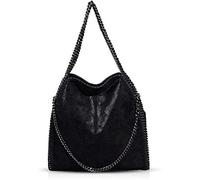 Umhängetasche für Damen, Umhängetasche, Umhängetasche für Damen, Umhängetasche, groß, robust, lässig, Hobo, Schwarz