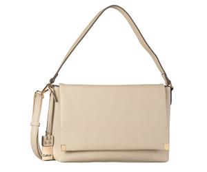 Umhängetasche GABOR "Gela", Damen, Gr. B/H/T: 33cm x 23cm x 11cm, beige, Polyurethan, clean, gepflegt, unifarben, Taschen Umhängetasche, weiches Kunstleder mit elegantem Schultergurt aus edlem Gewebeb