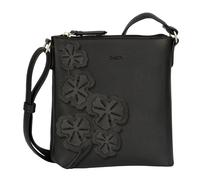 Umhängetasche GABOR "Jovita", Damen, Gr. B/H/T: 21cm x 21,5cm x 6cm, schwarz, Polyurethan, bestickt, clean, unifarben, Taschen Umhängetasche, mit verspielten 3D-Blüten auf weich genarbtem Lederimitat