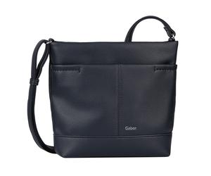Umhängetasche GABOR "Lenea", Damen, Gr. B/H/T: 29cm x 27cm x 7,5cm, blau, Polyurethan, clean, gepflegt, unifarben, Taschen Umhängetasche, aus leicht genarbtem Lederimitat mit dekorativen Ziernähten (1
