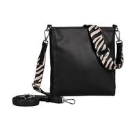 Umhängetasche GABOR "Silena", Damen, Gr. B/H/T: 25cm x 24cm x 4,5cm, schwarz (schwarz kombiniert), Lederimitat, clean, gepflegt, geprägtes Muster, unifarben, Taschen Umhängetasche, Damen Schultertasch