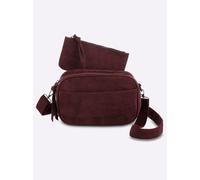 Umhängetasche HEINE, Damen, Gr. B/H/T: 24cm x 16cm x 8cm, bordeaux, Metall, Viskosemischung, unifarben, Taschen Umhängetasche (35589742-0) bordeaux
