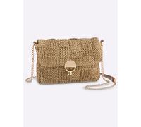 Umhängetasche HEINE, Damen, Gr. B/H/T: 24cm x 19cm x 5cm, natur, Metall, Viskosemischung, unifarben, Taschen Umhängetasche (50017543-0) natur