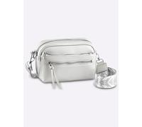 Umhängetasche HEINE, Damen, Gr. B/H/T: 26cm x 18cm x 9cm, silberfarben, Baumwollmischung, Viskosemischung, unifarben, Taschen Umhängetasche (75068304-0) silberfarben