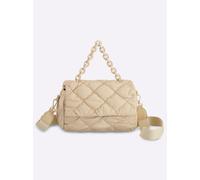Umhängetasche HEINE, Damen, Gr. B/H/T: 27,5cm x 16cm x 9cm, beige, Kunstfaser, Kunststoff, Metall, Viskosemischung, unifarben, Taschen Umhängetasche (34063048-0) beige