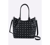 Umhängetasche HEINE, Damen, Gr. B/H/T: 31cm x 28cm x 16cm, schwarz (marine), Metall, Viskosemischung, unifarben, Taschen Umhängetasche (44499042-0) marine