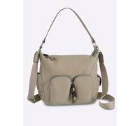 Umhängetasche HEINE, Damen, Gr. B/H/T: 35cm x 28cm x 12,5cm, beige (taupe), Metall, Viskosemischung, unifarben, Taschen Umhängetasche (99268110-0) taupe