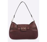 Umhängetasche HEINE, Damen, Gr. B/H/T: 39cm x 25cm x 7cm, burgund, Metall, Viskosemischung, unifarben, Taschen Umhängetasche (52678759-0) burgund