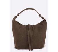 Umhängetasche HEINE, Damen, Gr. B/H/T: 43cm x 38cm x 11cm, braun (schoko), Viskosemischung, unifarben, Taschen Umhängetasche (39430364-0) schoko