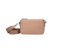 Umhängetasche JOOP "sofisticato 1.0 jasmina shoulderbag shz", Damen, Gr. B/H/T: 24cm x 15cm x 6cm, beige (sand), Leder, unifarben, Taschen Umhängetasche, Damen Handtasche, Schultertasche mit Logoprägu