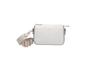 Umhängetasche JOOP "sofisticato 1.0 jasmina shoulderbag shz", Damen, Gr. B/H/T: 24cm x 15cm x 6cm, sanftes weiß, Leder, Taschen Umhängetasche, Damen Handtasche, Schultertasche mit Logoprägung (4071792