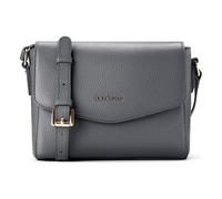 Umhängetasche LAZAROTTI "Bologna Leather Crossbody Umhängetasche Leder 22 cm", Damen, Gr. B/H/T: 5,5cm x 18cm, grau, Leder, Taschen Umhängetasche (99345315-0) grau