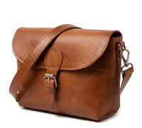 Umhängetasche Leder klein YALE Schultertasche Crossbody - vintage-braun / L