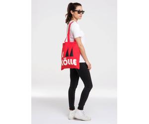 Umhängetasche LOGOSHIRT "Köln Logo", Damen, Gr. B/H/T: 38cm x 42cm, rot, Baumwolle, mehrfarbig, Taschen Umhängetasche, mit I Love Kölle-Print (34856832-0) rot