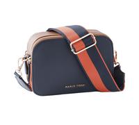 Umhängetasche MARCO TOZZI, Damen, Gr. B/H/T: 20cm x 16cm x 8cm, navy kombiniert, Lederimitat, unifarben mit Farbeinsatz, Taschen Umhängetasche, Damen Schultertasche, Kamerabag, Minibag im angesagtem L