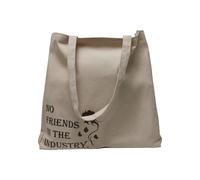 Umhängetasche MISTERTEE "MisterTee Unisex No Friends Oversize Canvas Tote Bag", Damen, Gr. onesize, beige (sanftes weiß), Baumwolle, unifarben, Taschen Umhängetasche (88310657-0) sanftes weiß