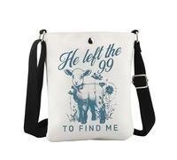 Umhängetasche mit Bibelvers inspiriert von He Left the 99 to Find Me, christliches Geschenk, Jesus-Geschenk, verlorenes Schaf, Find Me Cb EU, 6.5 Inches ×8.27 Inches