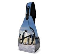 Umhängetasche mit fünf Pinguinen, Schultertasche, Brusttasche, lässige Brusttasche, Bauchtasche, fünf Pinguine, 20,3 x 10,2 x 38,1 cm, Fünf Pinguine, 8 × 4 × 15 inches