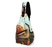 Umhängetasche, niedlicher Schneckenrucksack, Schultertasche, Brusttasche, lässige Brusttasche, Bauchtasche, niedliche Schnecke, 20,3 x 10,2 x 38,1 cm, Niedliche Schnecke, 8 × 4 × 15 inches