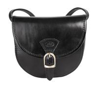 Umhängetasche PIKÉ, Damen, Gr. B/H/T: 16cm x 15cm x 6cm onesize, schwarz, Leder, glänzend, Taschen Umhängetasche, echt Leder, Made in Italy (044437-0)