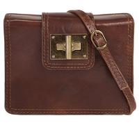 Umhängetasche PIKÉ, Damen, Gr. B/H/T: 19cm x 14cm x 6cm onesize, braun, Leder, beschichtet, glänzend, Taschen Umhängetasche, echt Leder, Made in Italy (688695-0)