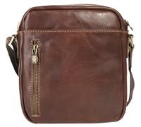 Umhängetasche PIKÉ, Damen, Gr. B/H/T: 22cm x 20cm x 7cm onesize, braun, Leder, beschichtet, glänzend, Taschen Umhängetasche, echt Leder, Made in Italy (58794247-0) braun