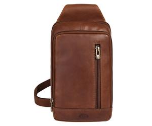 Umhängetasche PIKÉ, Damen, Gr. B/H/T: 23cm x 8cm x 13cm onesize, braun, Leder, leicht glänzend, unifarben, Taschen Umhängetasche, echt Leder (84530661-0) braun