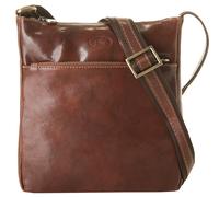 Umhängetasche PIKÉ, Damen, Gr. B/H/T: 24cm x 22cm x 5cm onesize, braun, Leder, beschichtet, glänzend, Taschen Umhängetasche, echt Leder, Made in Italy (99731046-0) braun