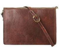 Umhängetasche PIKÉ, Damen, Gr. B/H/T: 25cm x 18cm x 9cm onesize, braun, Leder, beschichtet, glänzend, Taschen Umhängetasche, echt Leder, Made in Italy (088202-0)